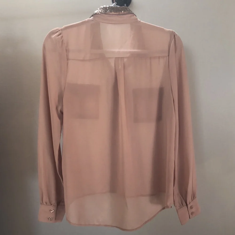 Blu Pepper Sheer Glitter Blouse - Picture 9 of 9